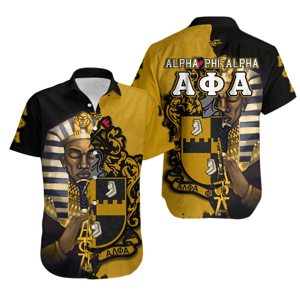 Alpha Phi Alpha Hawaiian Shirt Crest Mix Pharaoh Lt6