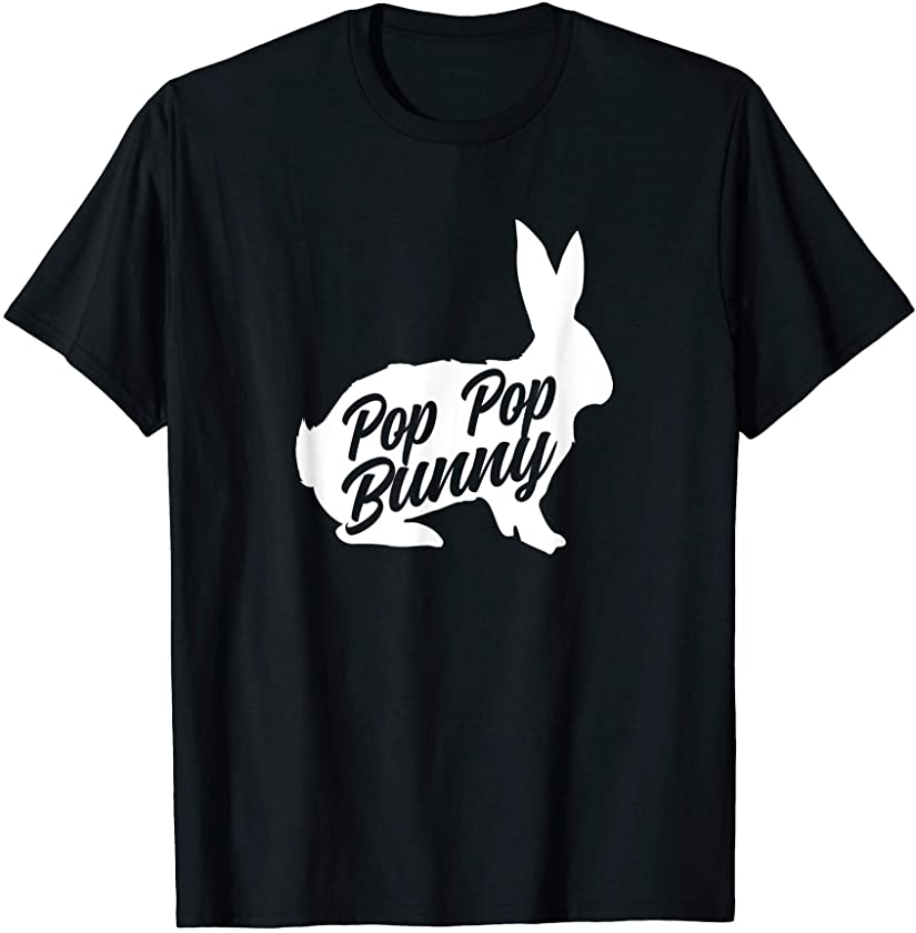 Pop Pop Easter Bunny Silhouette Matching Family T-Shirt