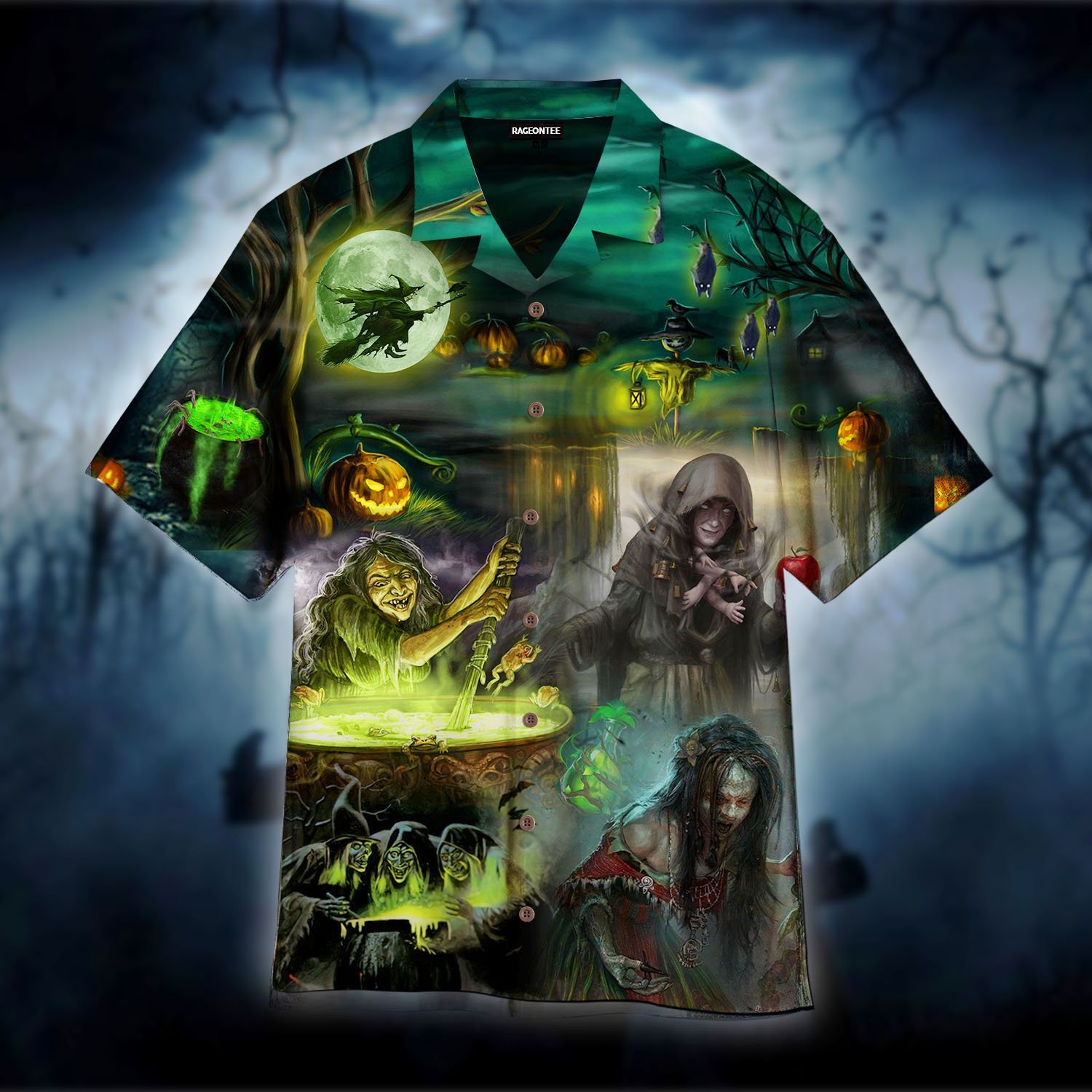 Halloween Witch House Hawaii Shirt Ha42935