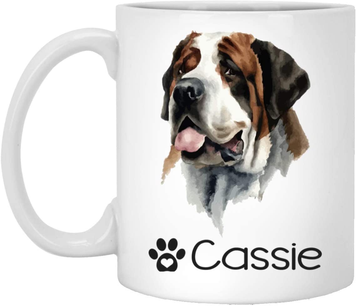 Personalized Saint Bernard Dog Mug – Pet Owner Gifts For Women – Gifts For Dog Lover – Saint Bernard Mom Dad Mugs – Dog Cups 15Oz