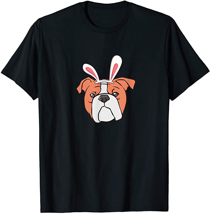 Easter Bulldog Bunny Ears Costume Funny Easter Dog T-Shirt