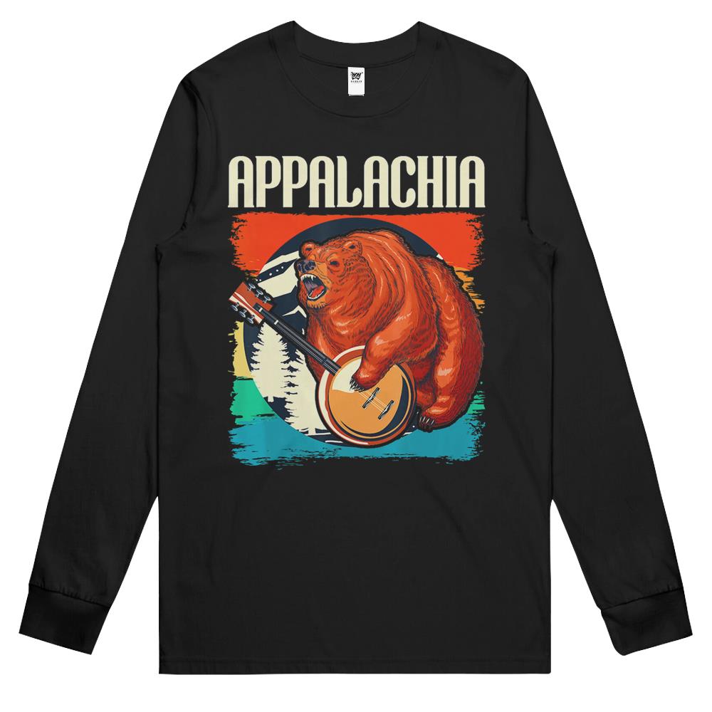 Appalachia – Vintage Banjo Player Bluegrass Musician Long Sleeve T Shirts