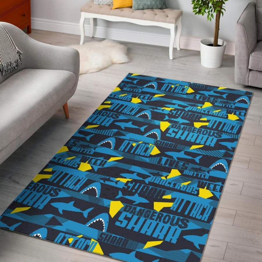 Pattern Print Shark Area Rug