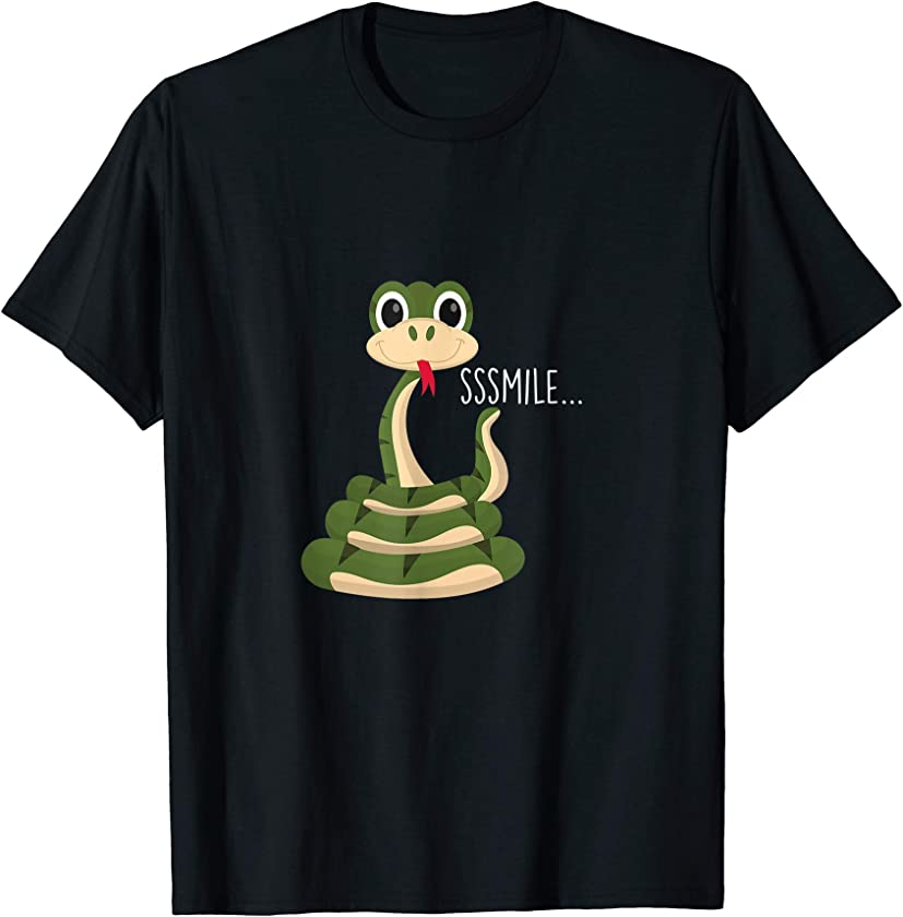 Smile Snake Snakes Happy Animal Pet Cute Baby Serpent Gift T-Shirt