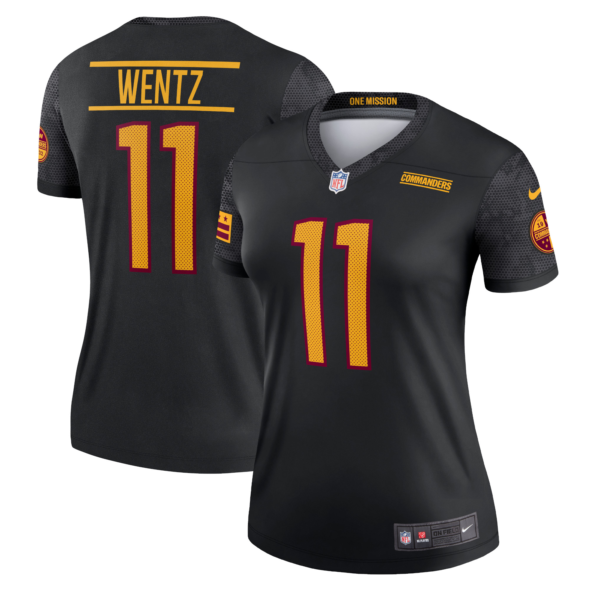 Women’s Washington Commanders Carson Wentz Black Legend Jersey