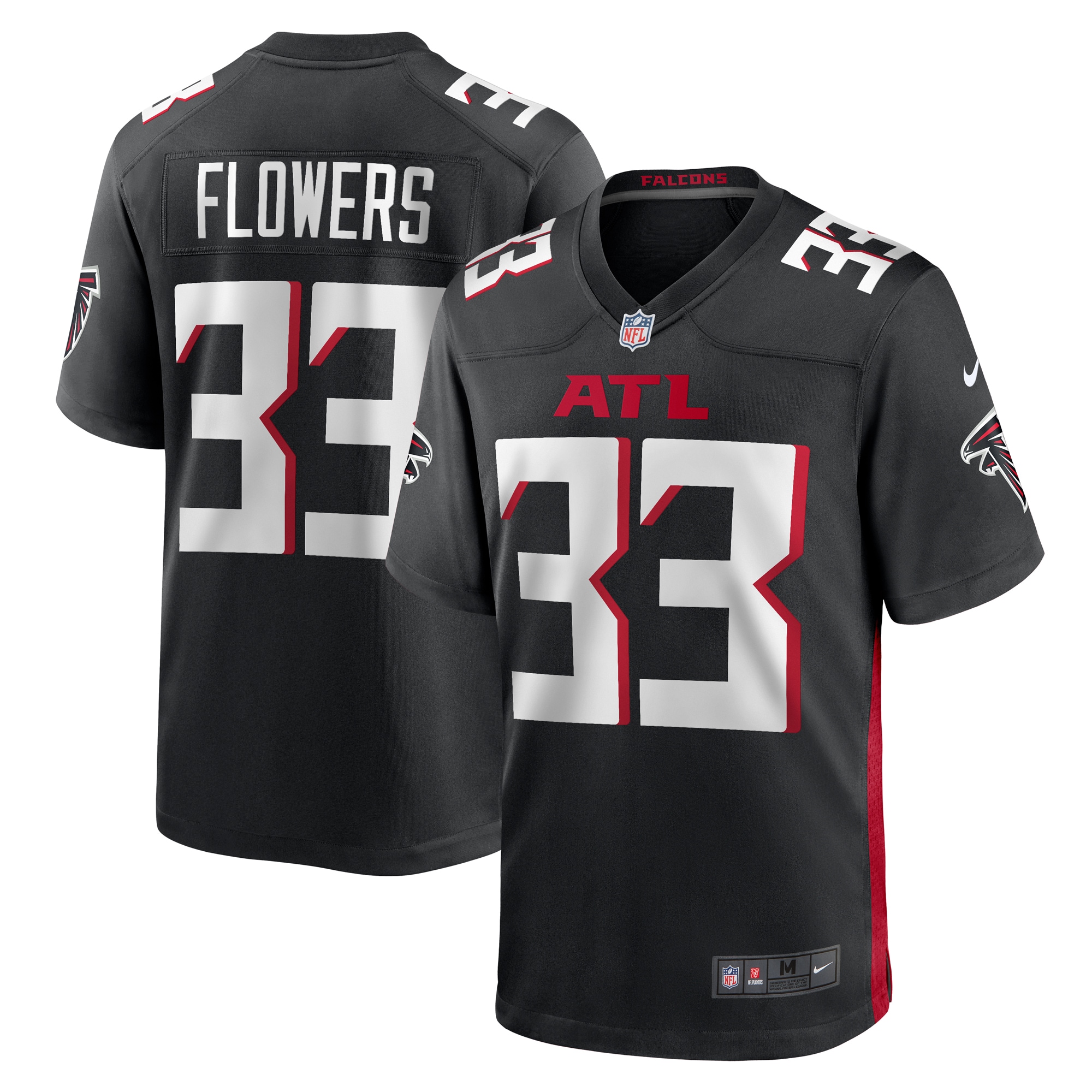 Tre Flowers Atlanta Falcons Team Game Jersey – Black