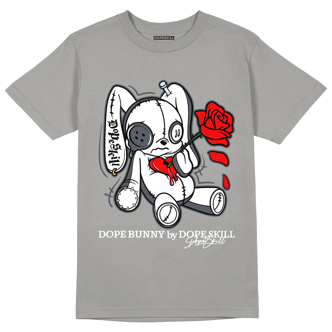 Jordan 11 Cool Grey Dopeskill Grey T-Shirt Dope Bunny Graphic