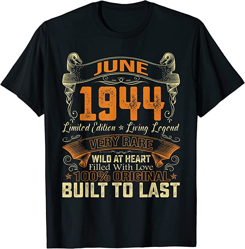 Vintage June 1944 Distressed 77 Years Old 77th Birthday T-Shirt