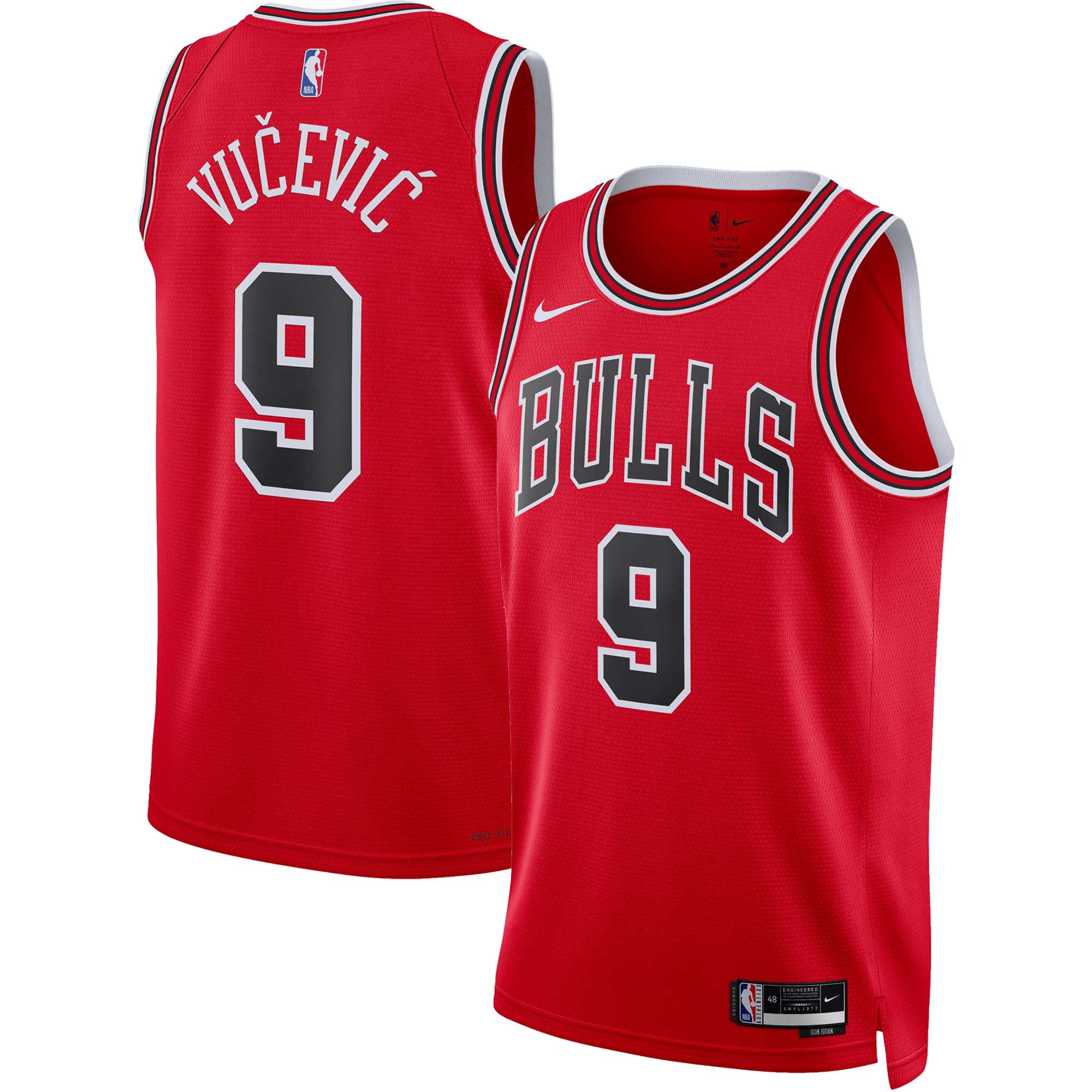 Nikola Vucevic Chicago Bulls Unisex Swingman Jersey – Icon Edition – Red