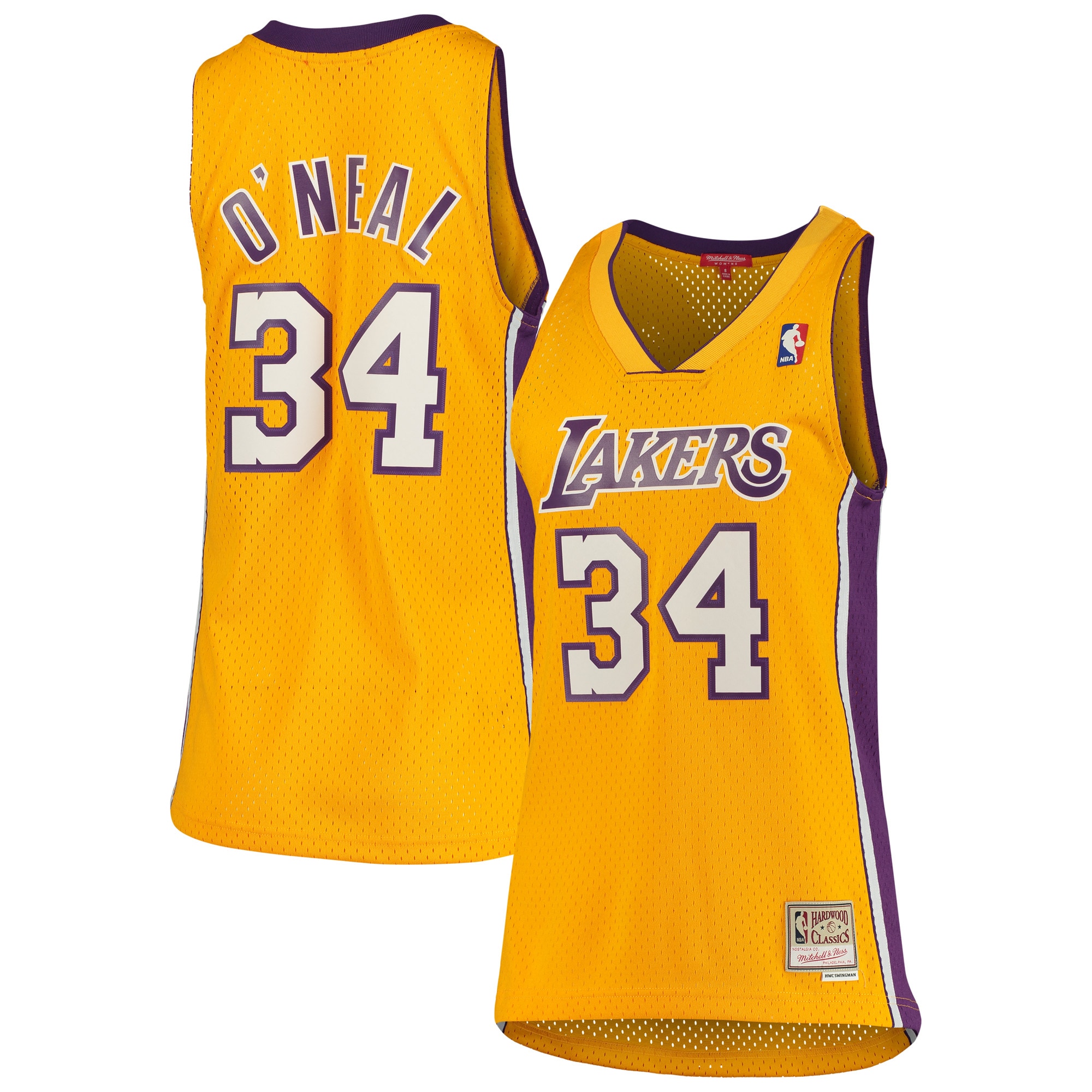 Shaquille O'Neal Los Angeles Lakers Mitchell & Ness Women's 1999/00 Hardwood Classics Swingman Jersey – Gold