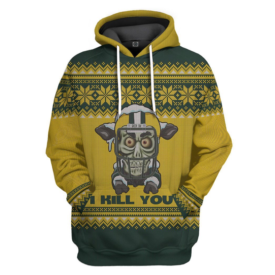 Gearhumans 3D Green Bay Packers Christmas Ugly Sweater Custom Tshirt Hoodie Apparel