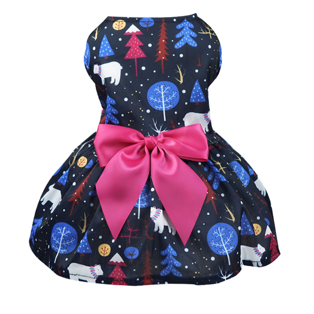 Christmas Dog Clothes Winter Pets Dresses Warm Cute Printed Skirt For Dogs Puppy Cat Kitten Cotton Pet Clothing Cats Costume alx