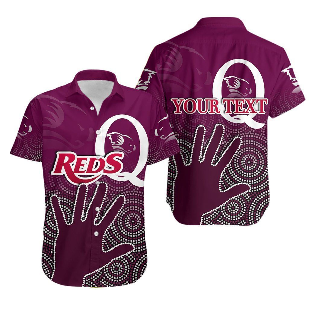 (Custom Personalised)Queensland Reds Hawaiian Shirt Aboriginal Th4