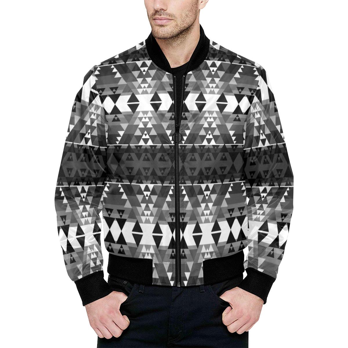 Writing On Stone Black And White Unisex Heavy Bomber Jacket With Quilted Lining