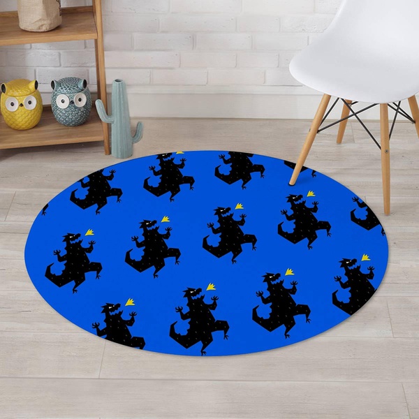 Godzilla Print Round Rug