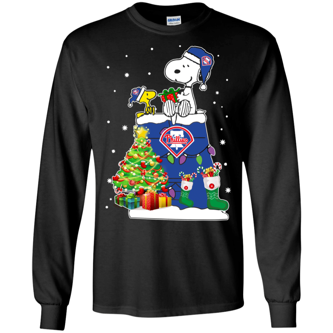 Buy Philadelphia Phillies Snoopy & Woodstock Christmas Shirt Ultra Cotton Shirt