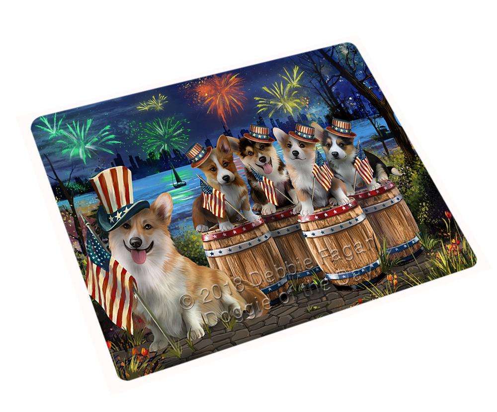 4Th Of July Independence Day Fireworks Corgis At The Lake Blanket Blnkt75351