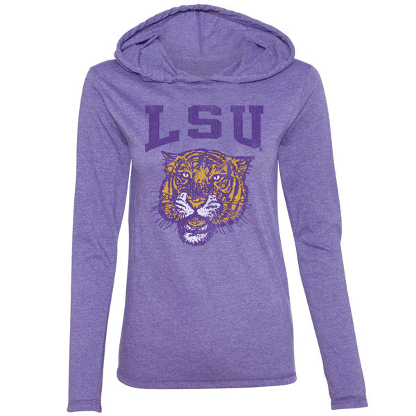 B&B Dry Goods LSU Tigers 78 Tiger Arch Long Sleeve Hooded T-Shirt – Purple