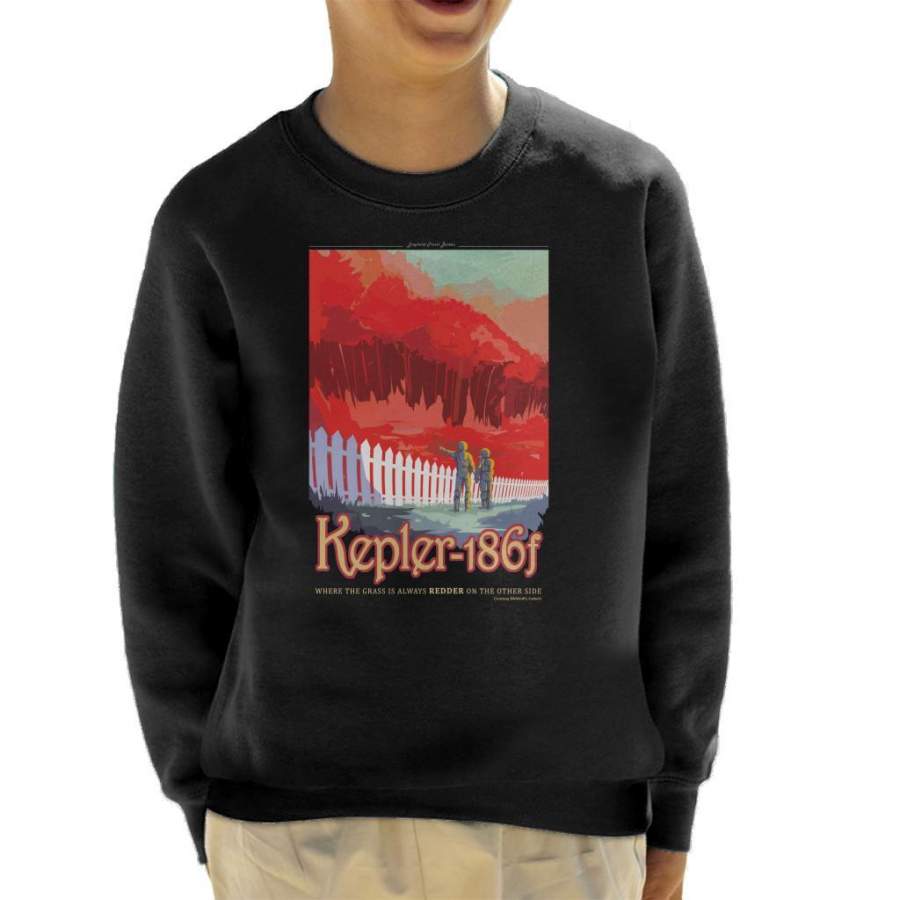 NASA Kelper 186f Interplanetary Travel Poster Kid’s Sweatshirt