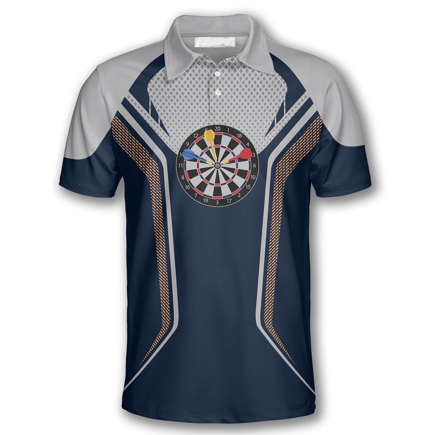 3D All Over Print Darts Eagle Blue Grey Custom Darts Polo Shirts For Men