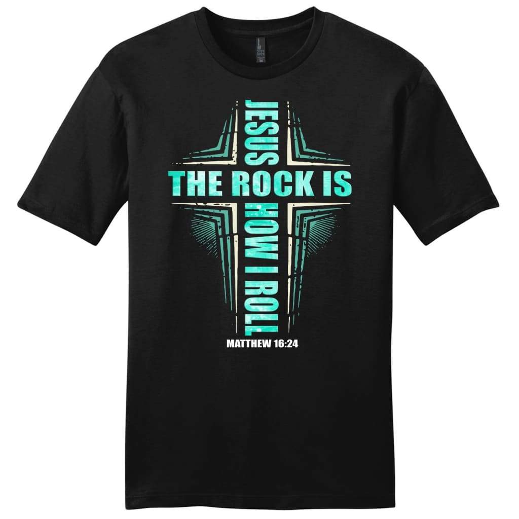 Jesus The Rock Is How I Roll Mens Christian T-Shirt