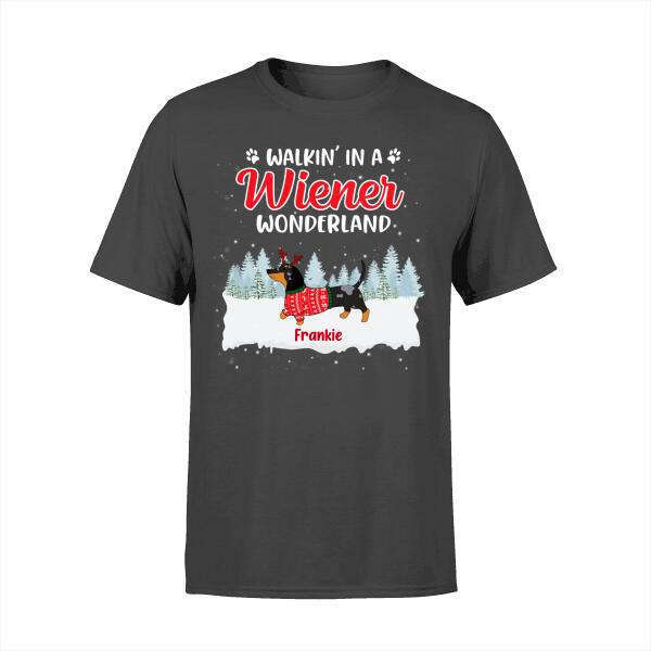 Personalized Shirt, Walkin’ In A Wiener Wonderland, Christmas Gift For Dog Lovers