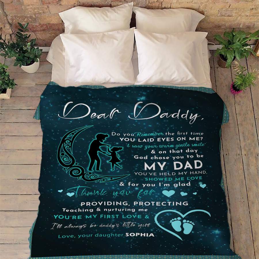 “Dear Daddy You’re My First Love”- Personalized Blanket