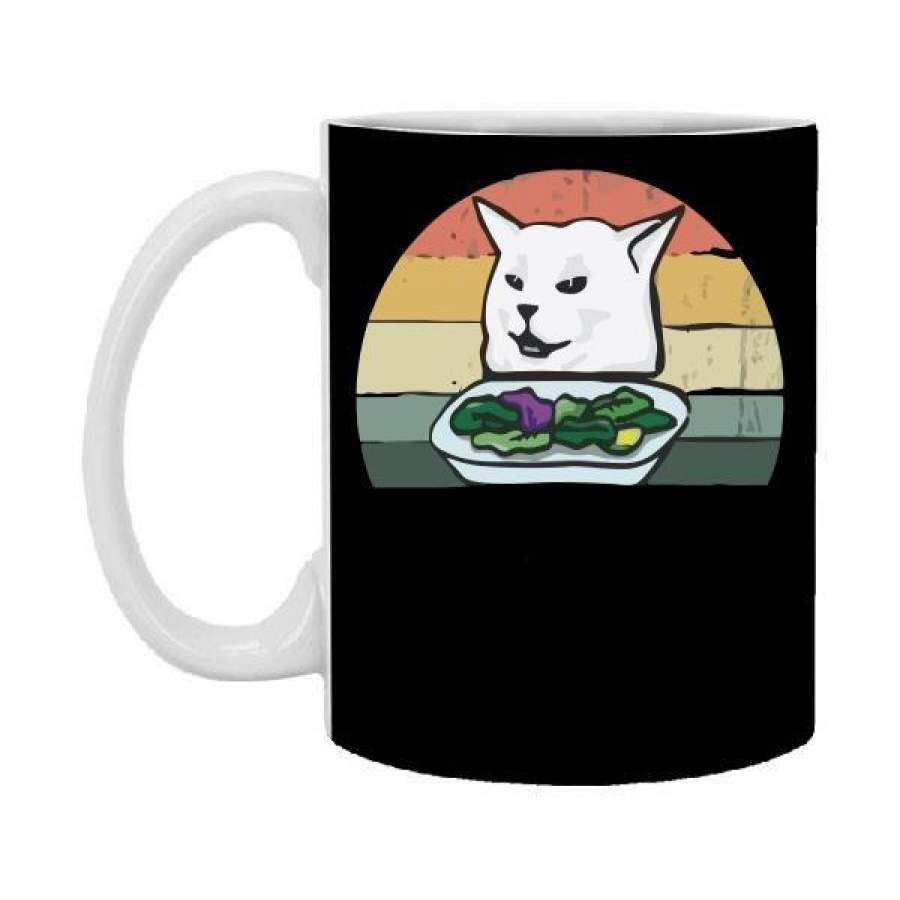 Cat Eating Salad Vintage funny 11 oz Mug