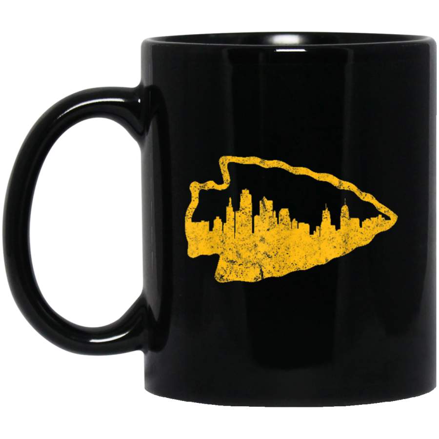 Vintage Kansas City Football SkylineArrow Fan Mug