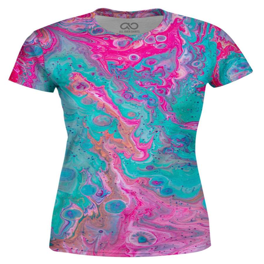 Cotton Candy Paint Swirls Women’s T-shirt