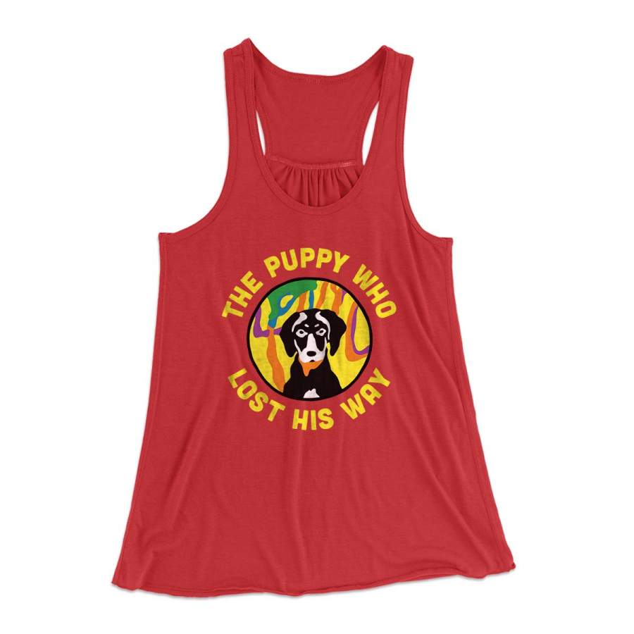 The Puppy Who Lost His Way Women’s Flowey Racerback Tank