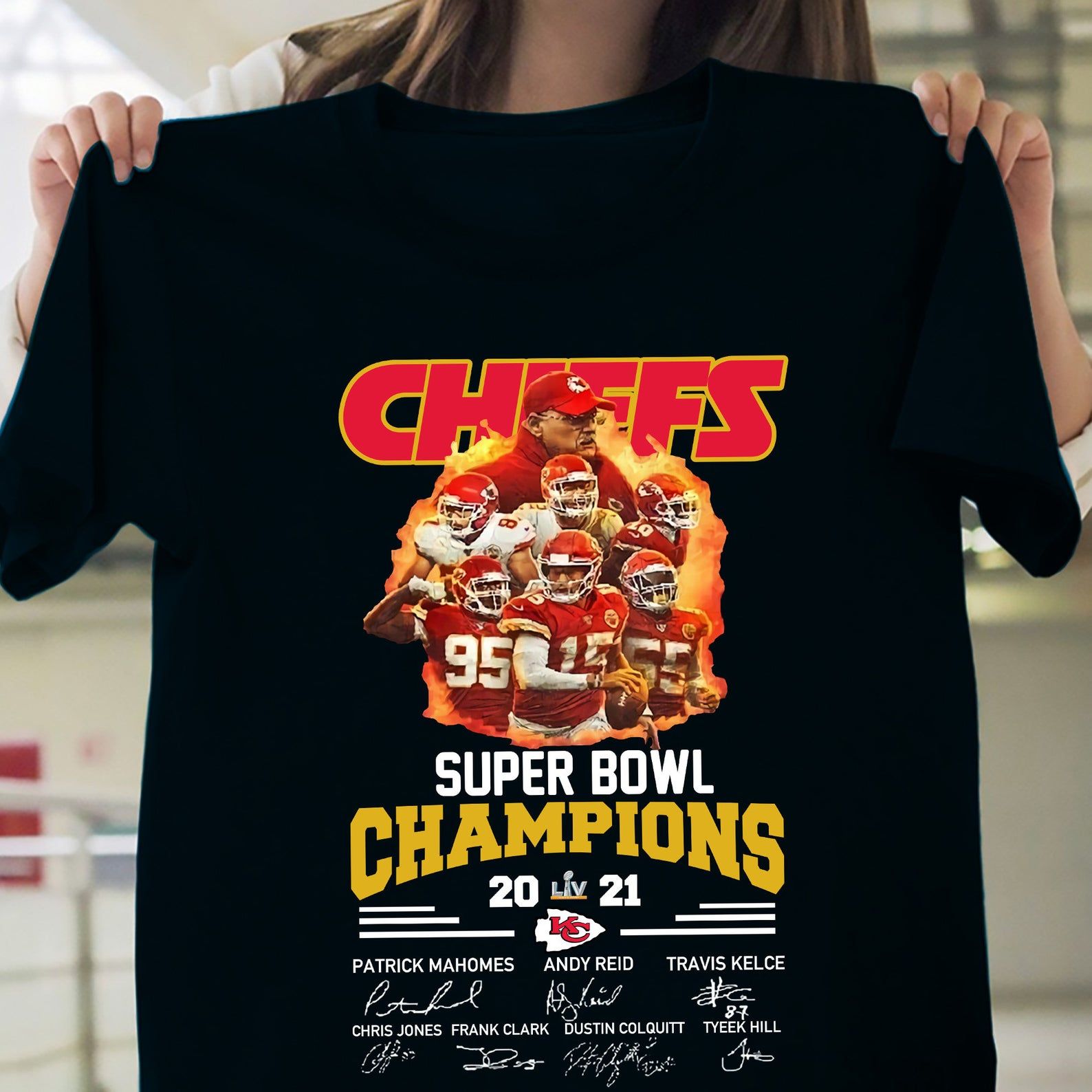 Kansas City Chiefs Super Bowl 2021 Champions T-Shirt Unisex Black S-5 Chiefs Football 2021 Afc Champions Shirt Kc Chiefs Gifts