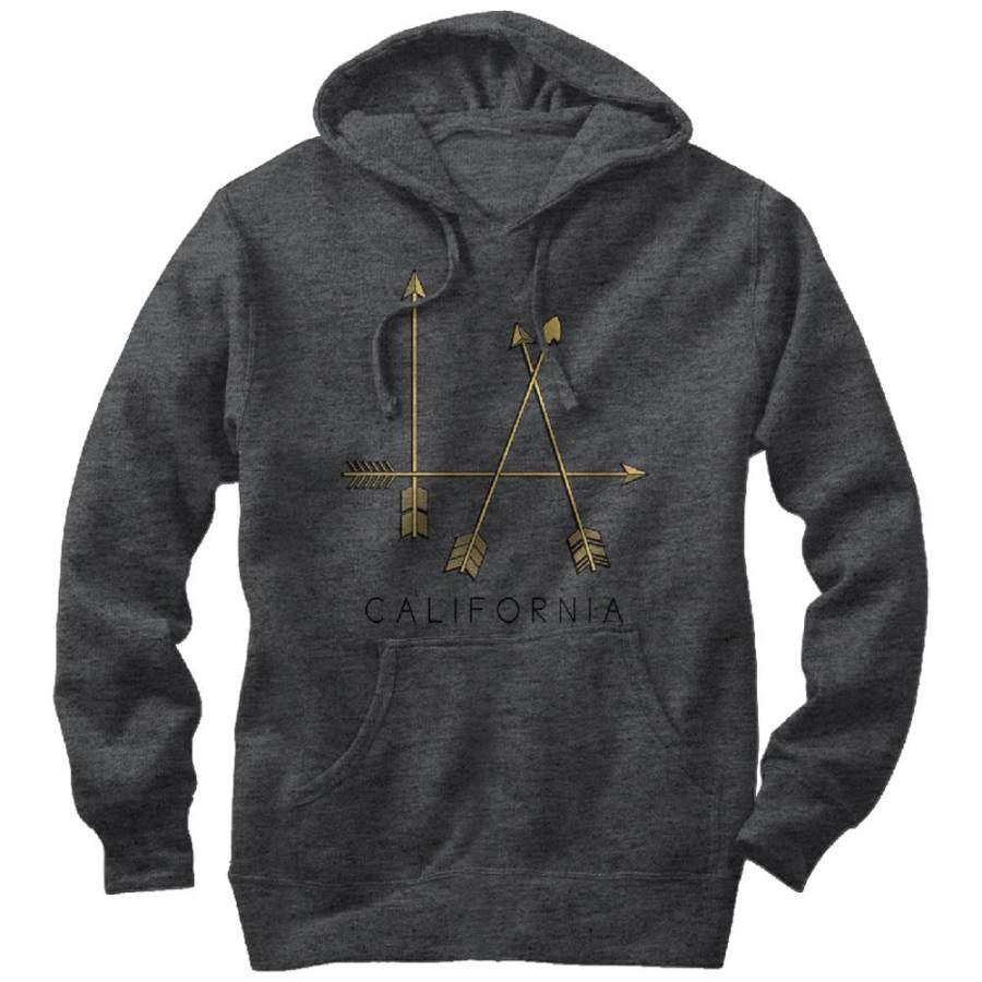 Lost Gods Men’s L.A. California Arrows  Lightweight Hoodie Charcoal Heather