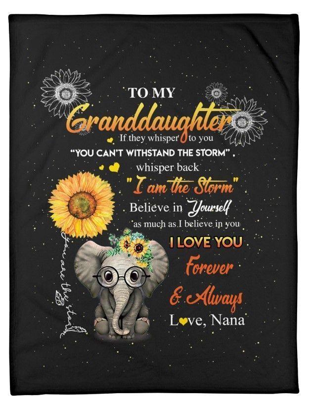 Personalized To My Granddaughter Elephant Fleece Blanket From Nana If They Whisper To You Great Customized Blanket For Birthday Christmas Thanksgiving