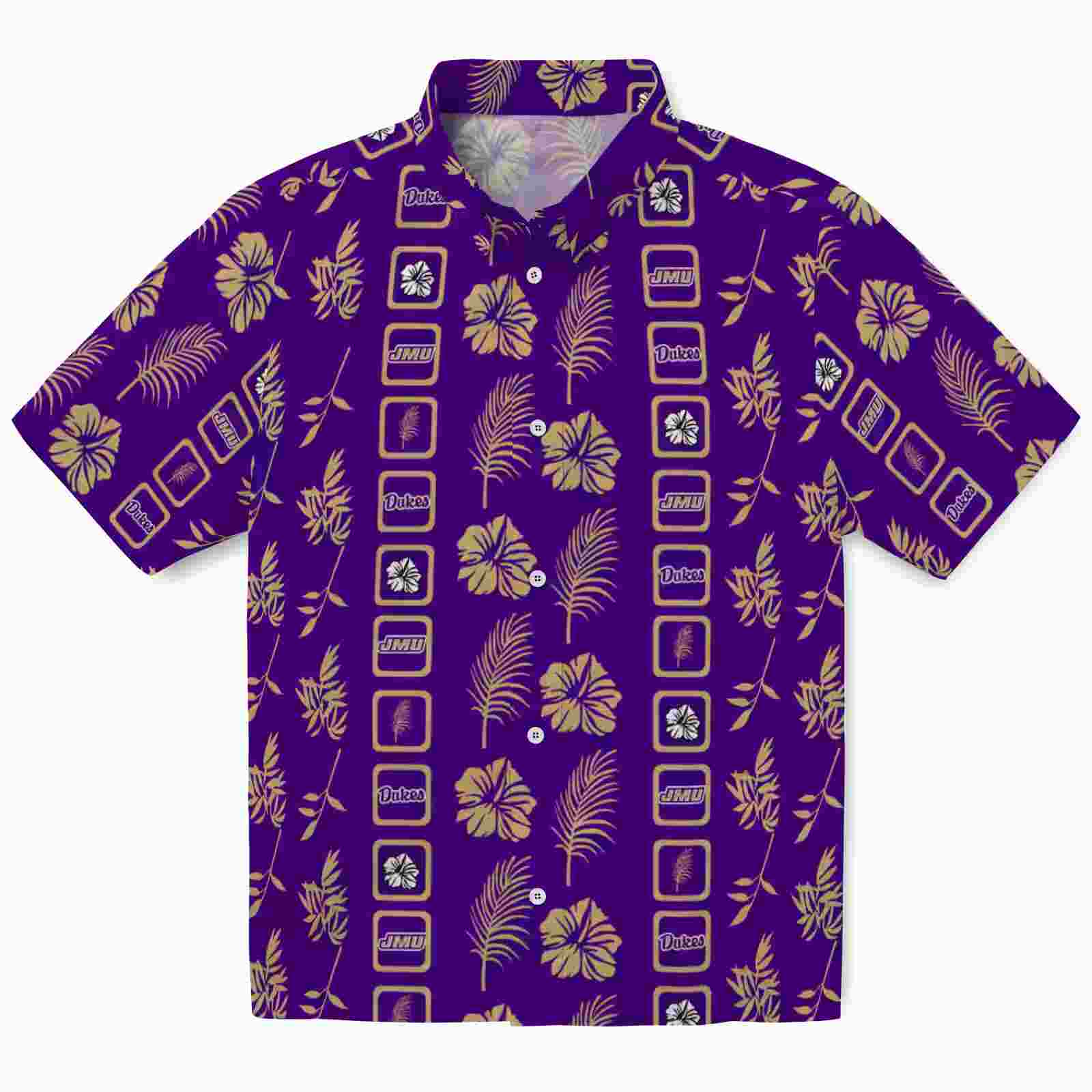 James Madison Dukes Framed Floral Purple Hawaiian Shirt