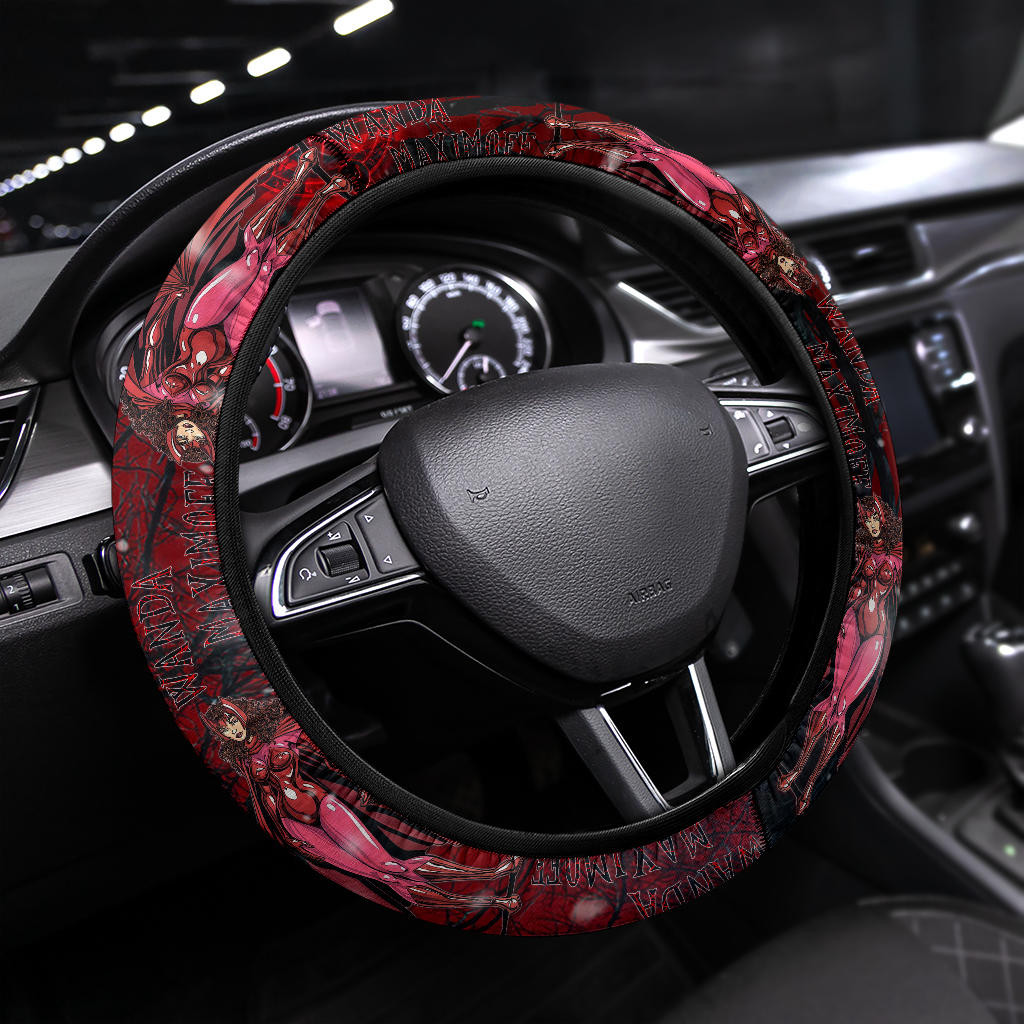 Wanda Maximoff Scarlet Witch Multiverse Of Madness Steering Wheel Cover Movie Car Accessories Custom For Fans At22070402