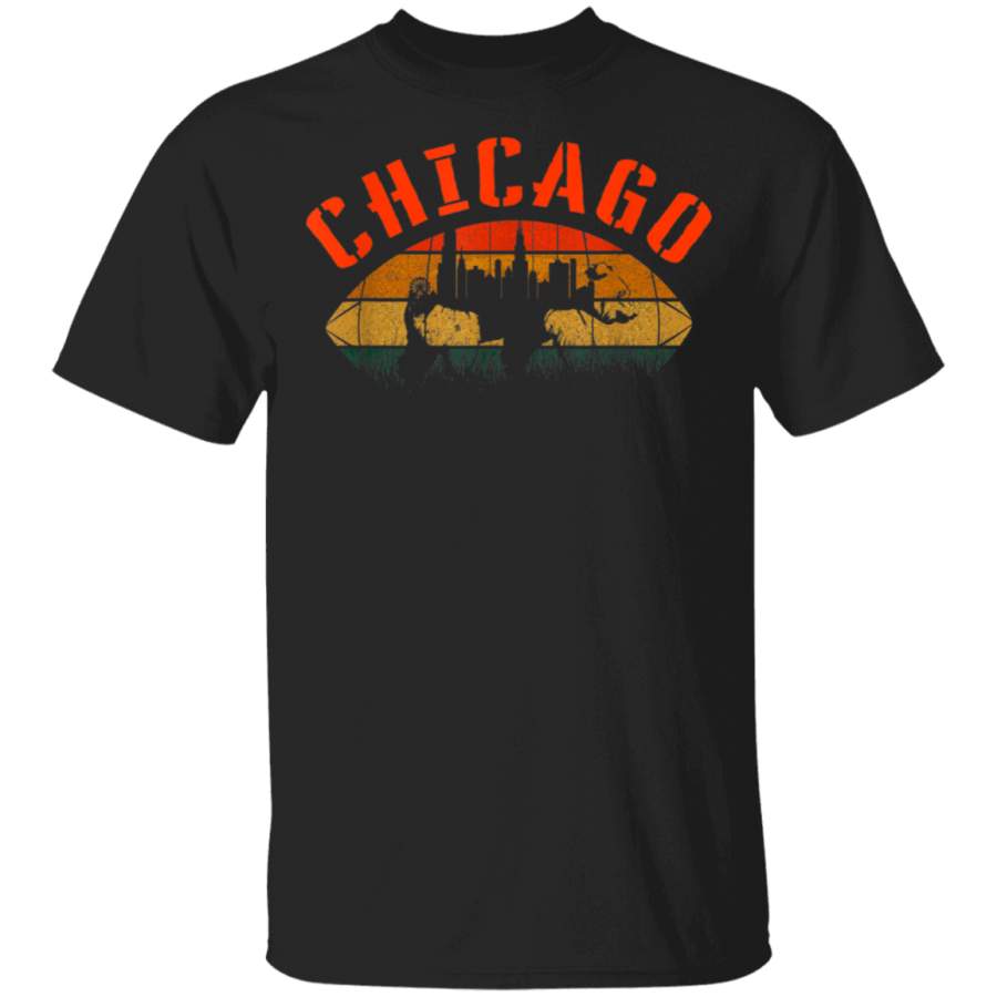 Retro Vintage Bear Illinois Skyline Chicago Football Gift TShirt Chicago Bears T shirt