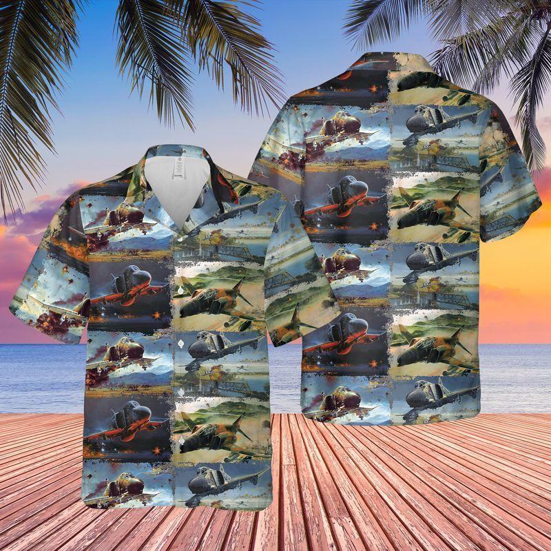 United States Army Air Force Veteran Mcdonnell Douglas F-4 Phantom Ii Hawaiian Shirt | For Men & Women | Adult | Hw7719