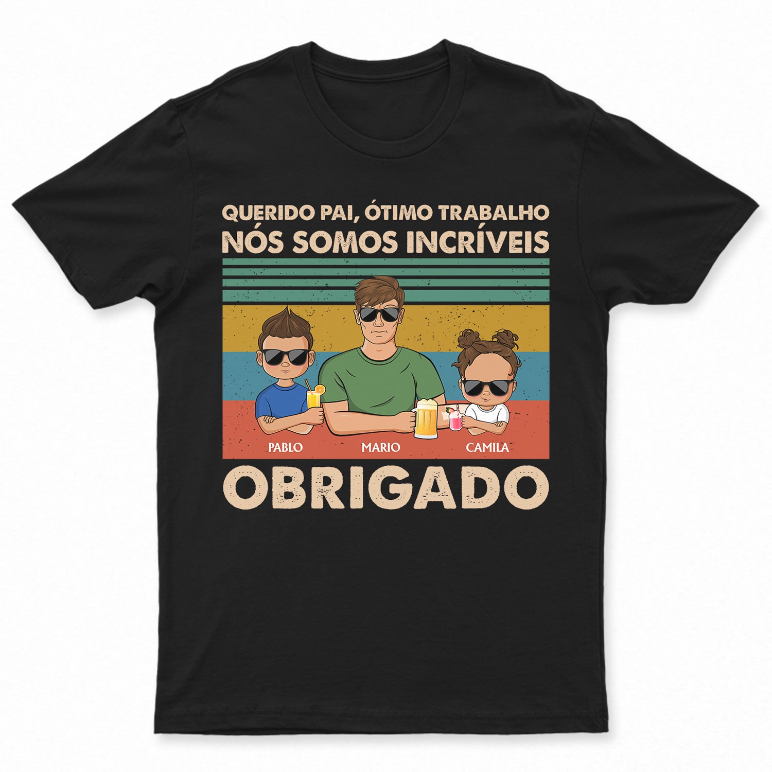 Querido Pai Ótimo Trabalho Nós Somos Incríveis Obrigado Jovem – T Shirt Personalizado