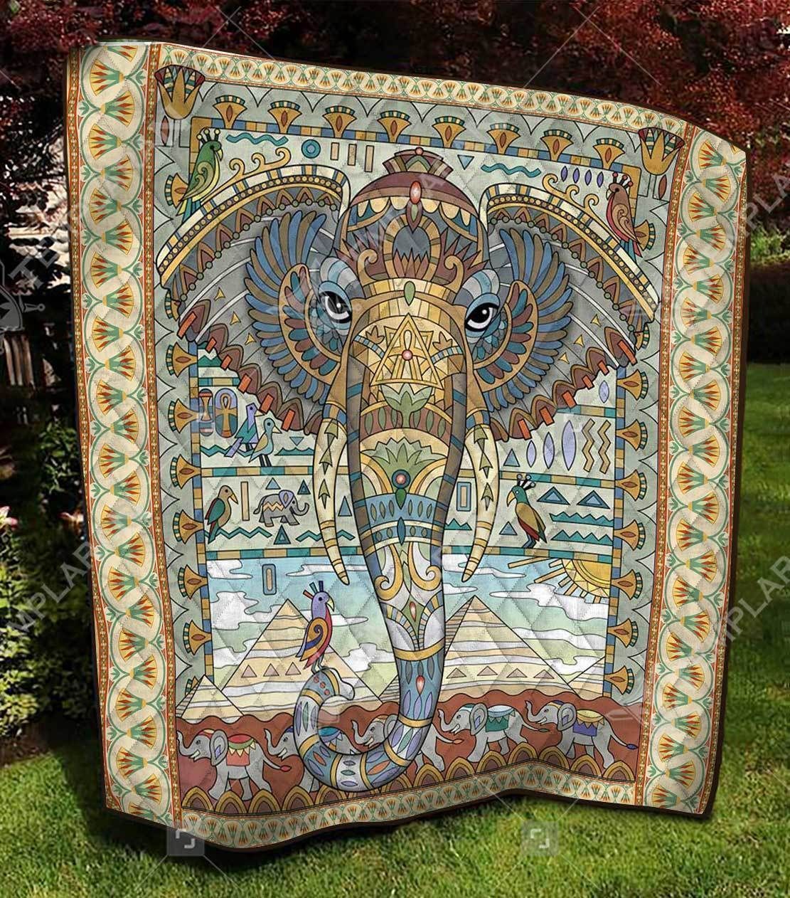 Mysterious Eyes Of Elephant  Quilt Blanket