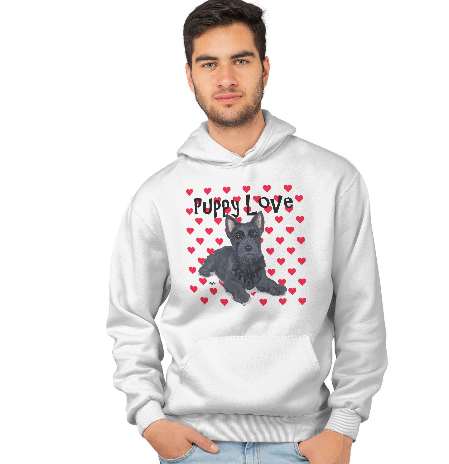 Scottie Puppy Love – Adult Unisex Hoodie Sweatshirt