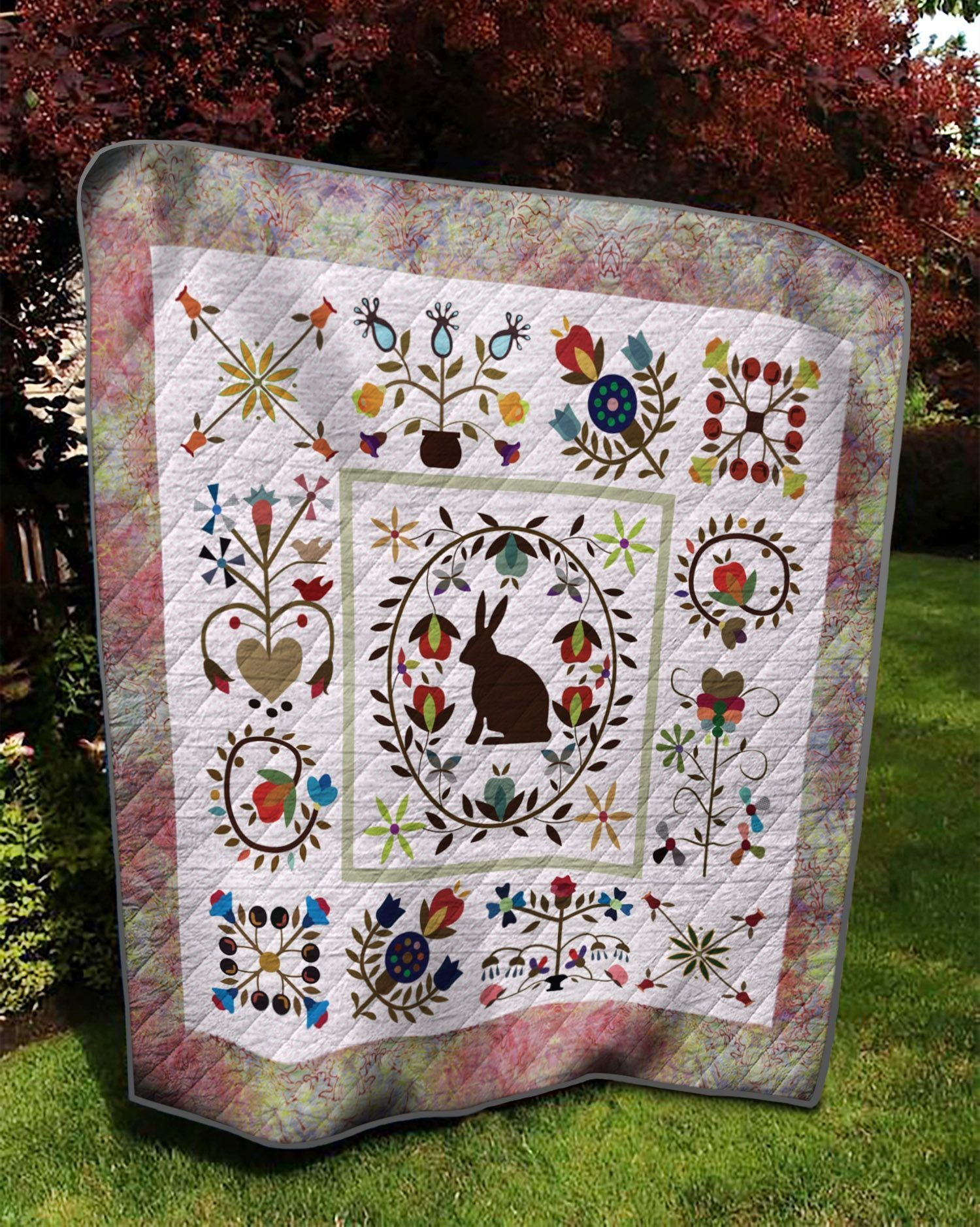 Bunny And Flowers Quilt Cimno