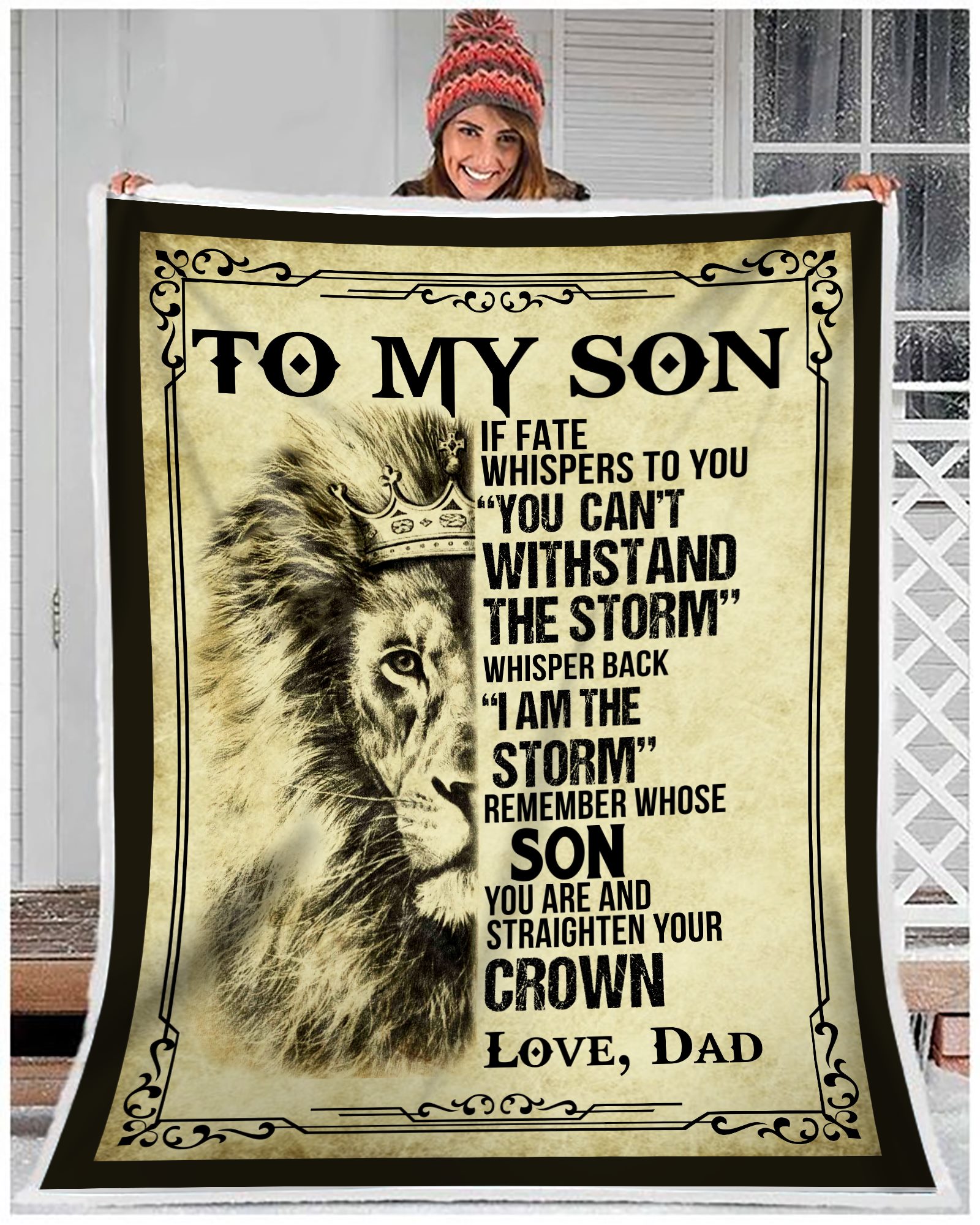 To my son, Lion – Fleece Blanket, Gift for you, gift for her, gift for him, gift for son, gift for lion lover