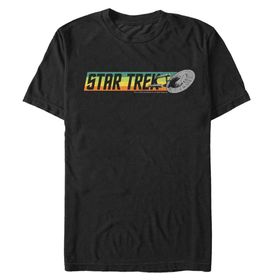 Star Trek Men’s Rainbow Title Logo  T Shirt