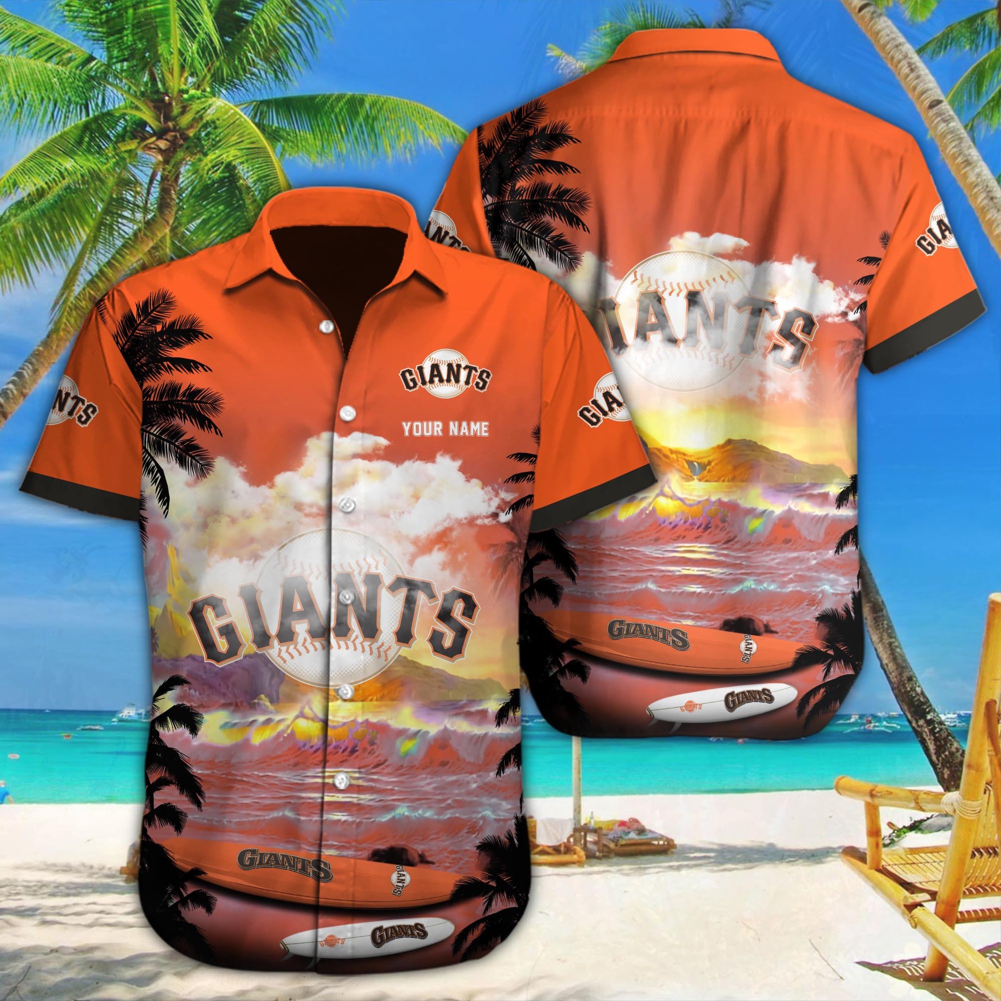 San Francisco Giants Custom Name Hawaiian Shirt M-38981-34350