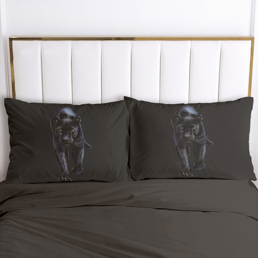 Black Strong Leopard Pillowcase