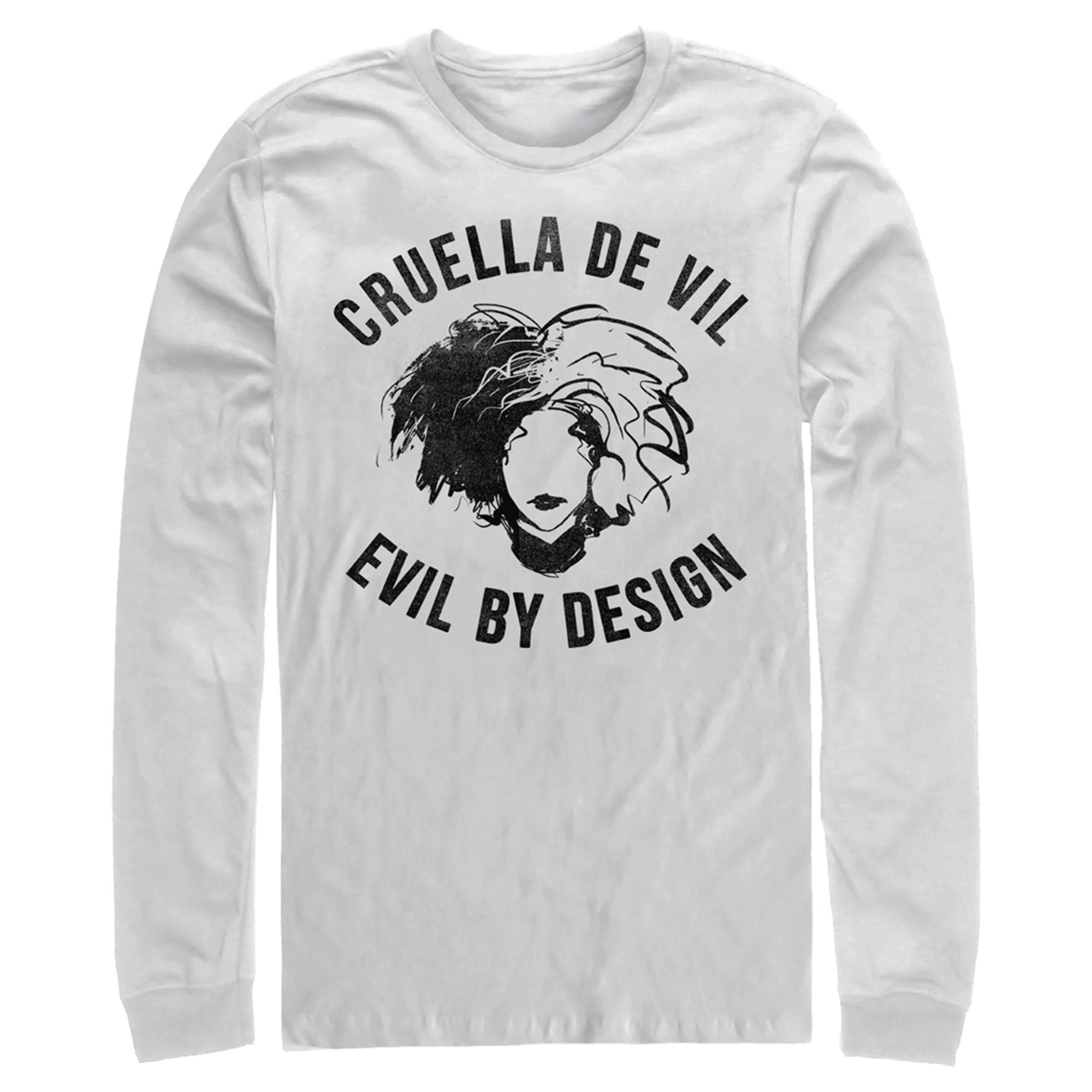 Cruella Men’S Evil By Design Sketch  Long Sleeve Shirt