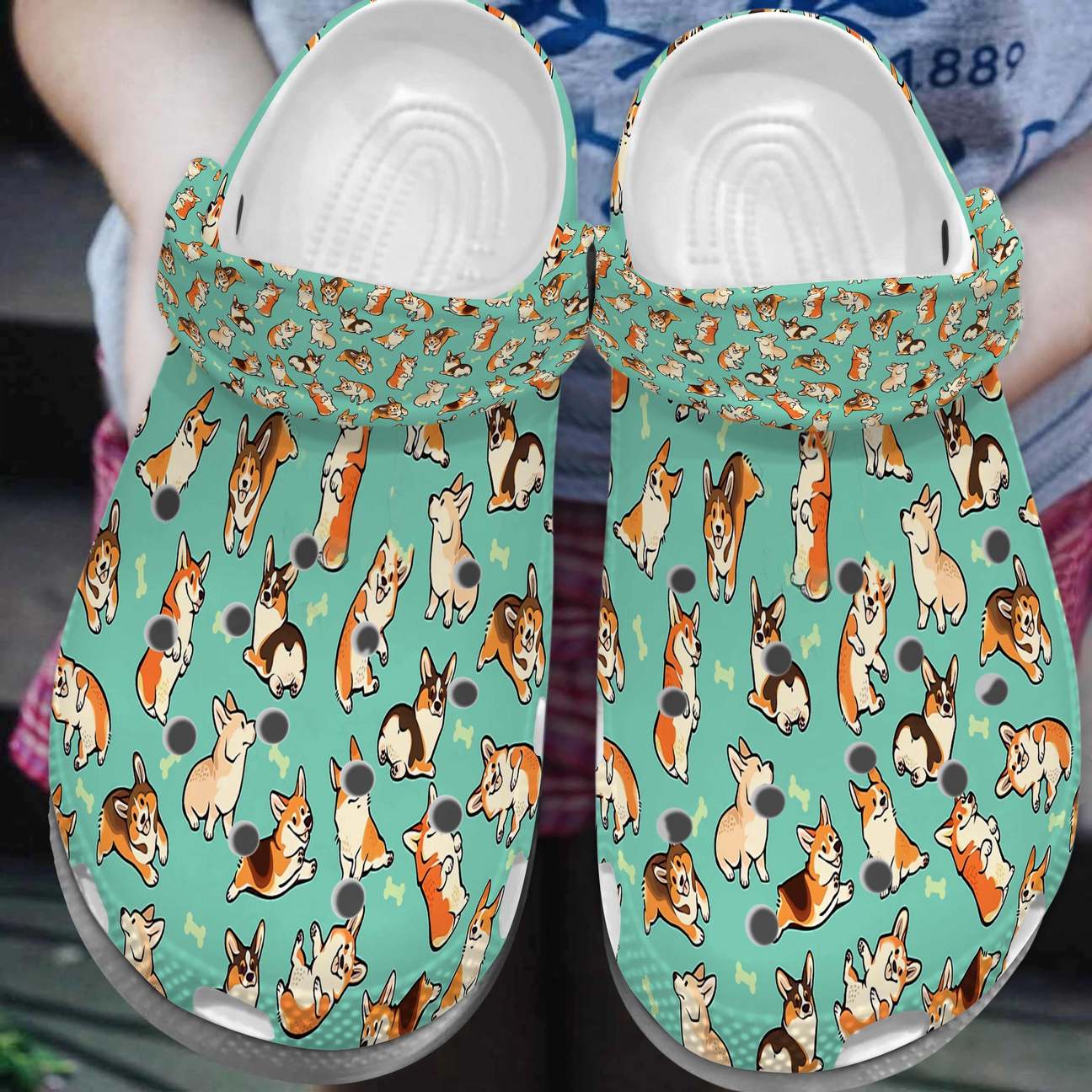 Corgi Personalized Clog, Custom Name, Text, Color, Number Fashion Style For Women, Men, Kid, Print 3D Jelly Corgis