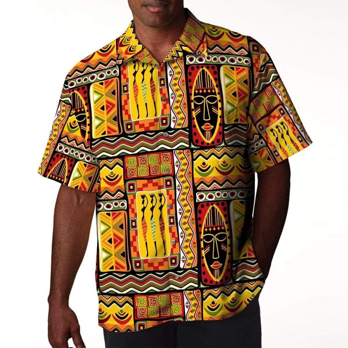 Shop from 1000 unique African Tribal Face Pattern Tropical Hawaiian Aloha Shirts