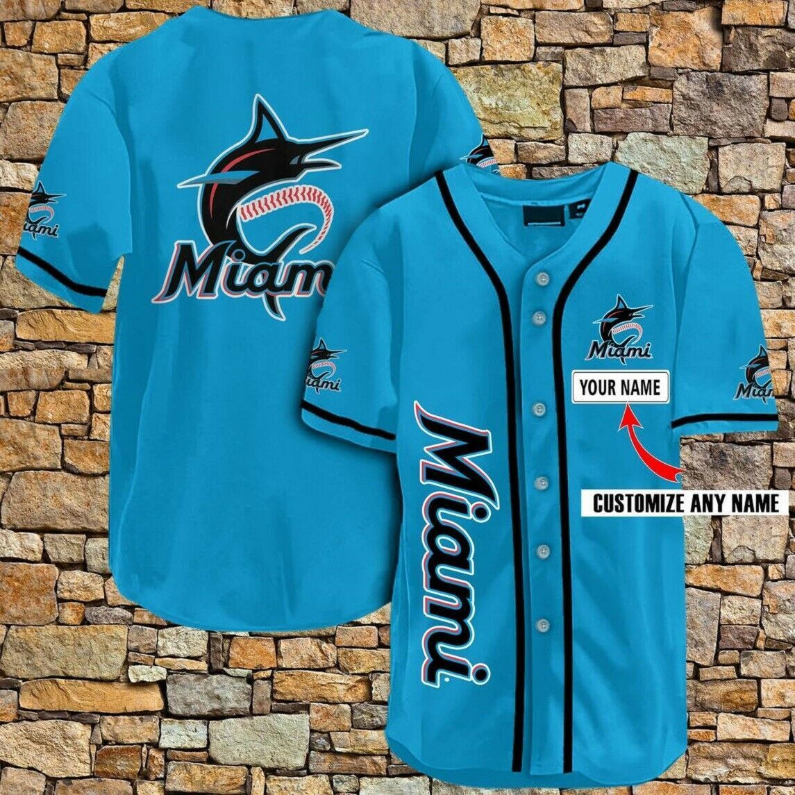 [Custom Name] Miami Marlins All Over Print Baseball Jersey For Fans